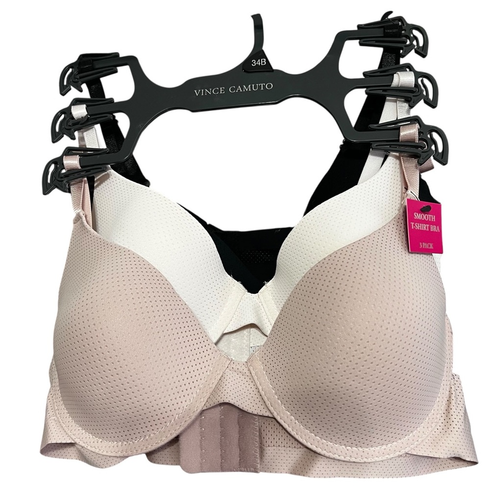 Vince Camuto Women’s Bras Sz 34B Lot/3 T-Shirt Multi Colors Underwire Adj Straps